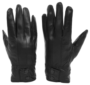 Guantes de cuero negro S/M