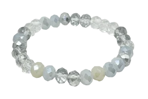 Pulsera blanca de vidrio elástica