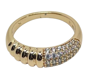 Anillo dorado de rodio