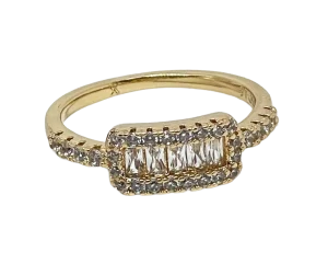 Anillo dorado de rodio