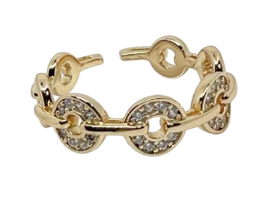 Anillo dorado de rodio