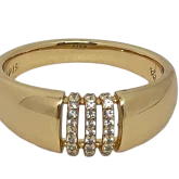 Anillo dorado de rodio con brillantitos