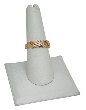 Anillo dorado de rodio con brillantitos-gallery-0