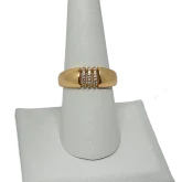 Anillo dorado de rodio con brillantitos-gallery-0