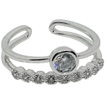 Anillo plateado de rodio