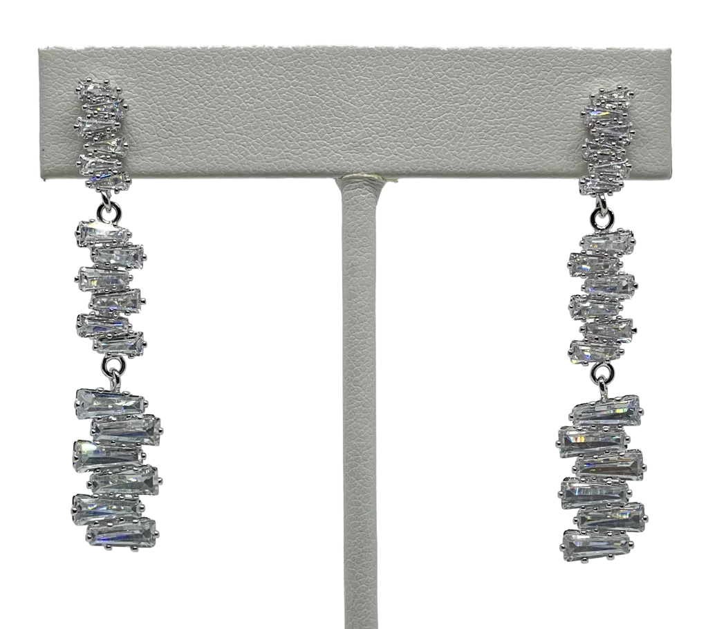 Arete brillantito largo de chapa S925