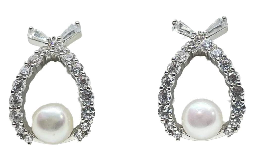 Arete con Brillantitos de chapa S925