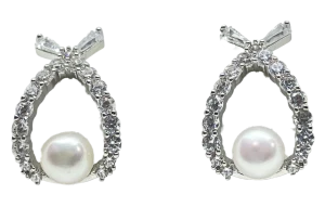 Aretes con brillantitos - chapa S925
