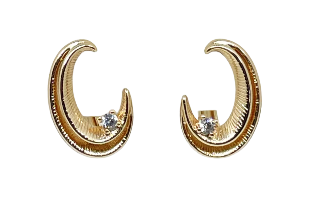 Arete dorado de rodio