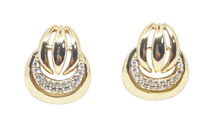 Aretes dorados de rodio con brillantitos
