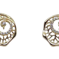 Arete dorado de rodio con brillantito