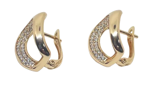 Arete dorado de rodio con brillantito-gallery-0
