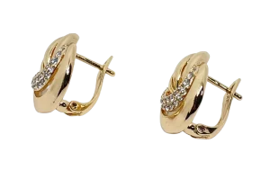 Arete dorado de rodio con brillantito-gallery-0