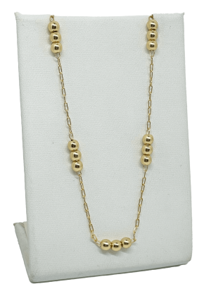 Cadena con bolitas de metal x 44 cm L.