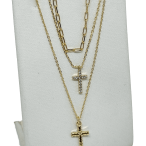 Cadena de 3 hilos con cruz x 44 cm L.