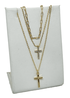 Cadena de 3 hilos con cruz x 44 cm L.