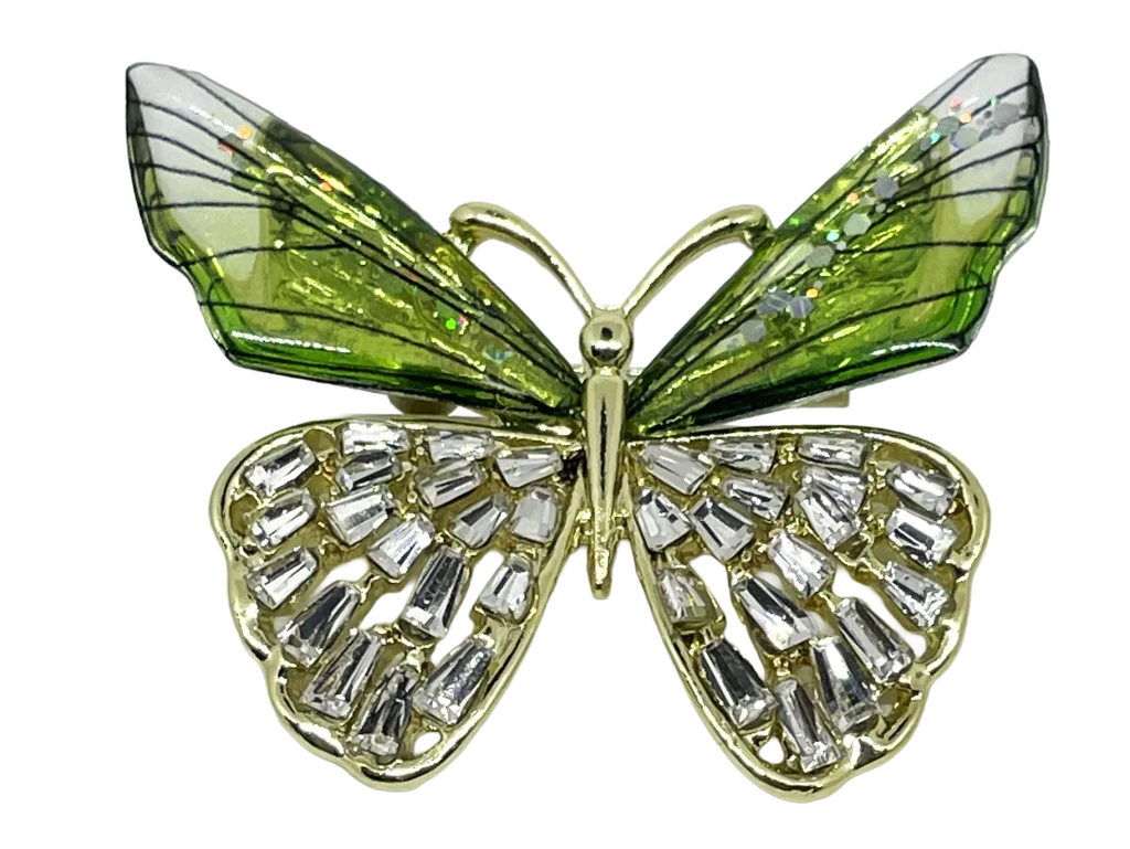 Prendedor con brillantitos de mariposa