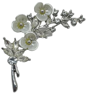 Prendedor de brillantes con flores