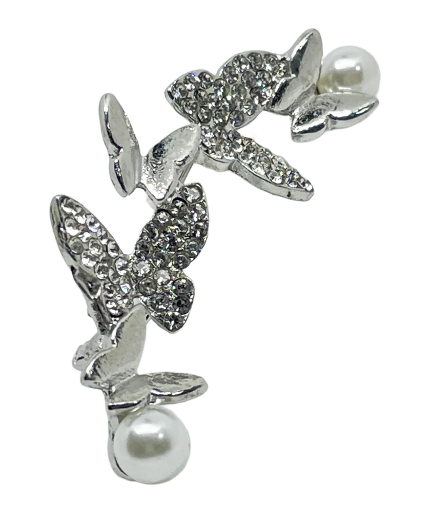 Prendedor de brillantes con mariposas
