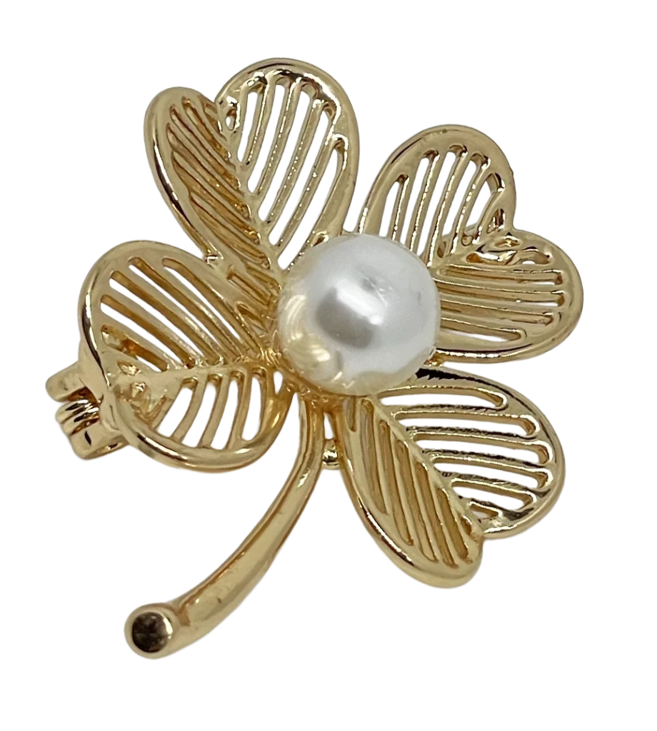 Prendedor de metal de flor