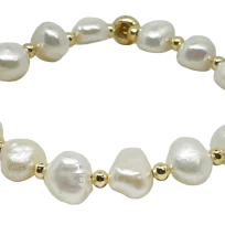 Pulsera ajustable  con perla blanca