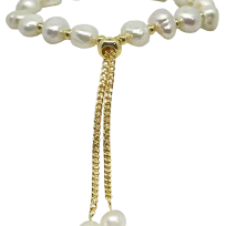 Pulsera ajustable  con perla blanca-gallery-0