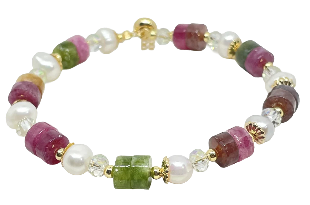 Pulsera ajustable con piedras de colores