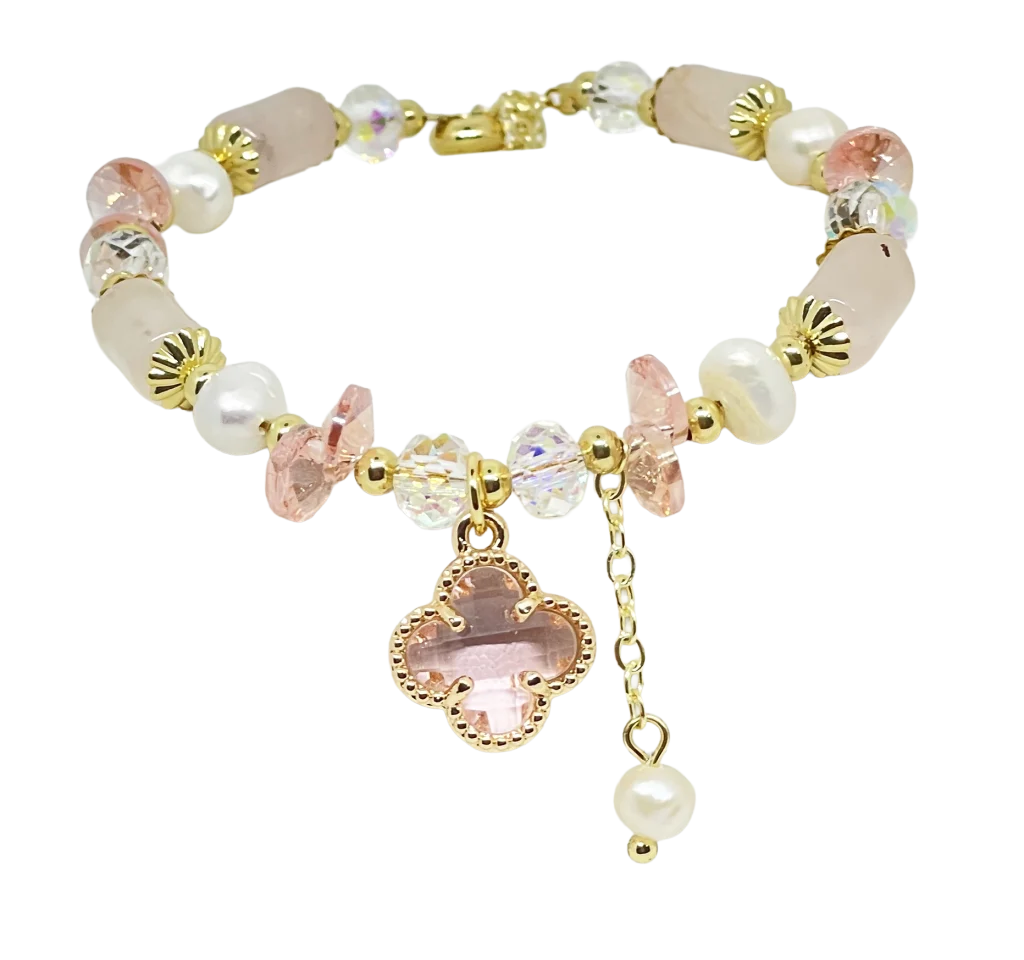 Pulsera ajustable dije de trébol