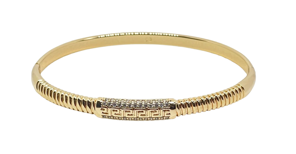 Pulsera aro de rodio dorada
