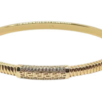 Pulsera aro de rodio dorada