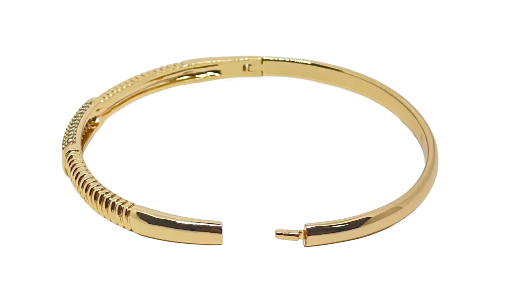Pulsera aro de rodio dorada-gallery-0