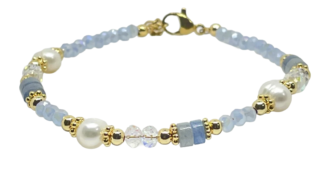 Pulsera de perla azul