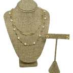 Set collar y aretes dorado ojo turco-gallery-0