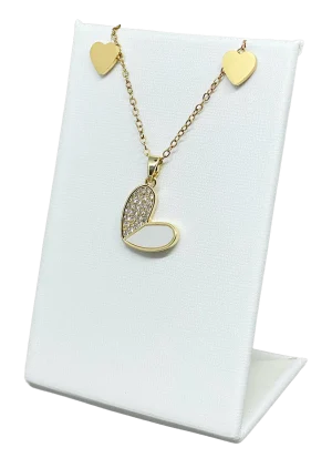 Set de collar y aretes dorado de acero inoxidable -gallery-0