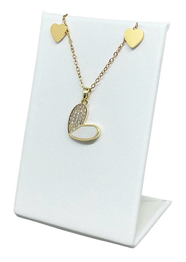 Set de collar y aretes dorado de acero inoxidable -gallery-0