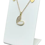 Set de collar y aretes dorado de acero inoxidable -gallery-0