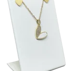 Set de collar y aretes dorado de acero inoxidable