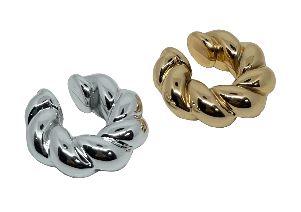 Set-earcuffs-aretes dorado y plateado