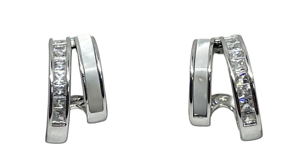 Aretes con brillantitos - Chapa S925
