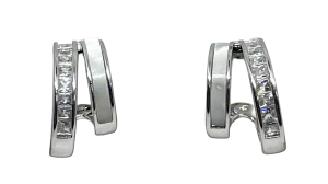 Aretes con brillantitos - Chapa S925