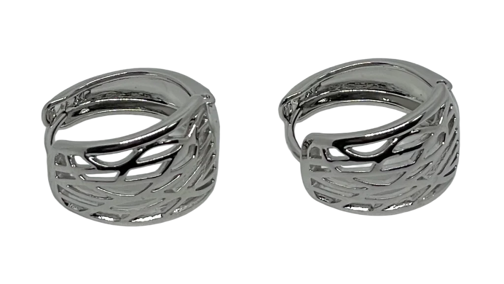 Aretes plateados de rodio
