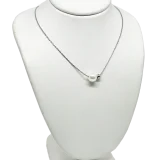 Cadena plateada de acero inoxidable con perla-gallery-0