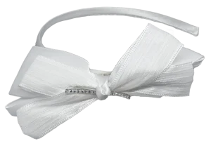 Diadema de tela color blanco