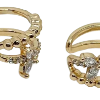 Earcuffs dorados con brillantitos de rodio-gallery-1