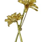 Prendedor dorado de girasoles