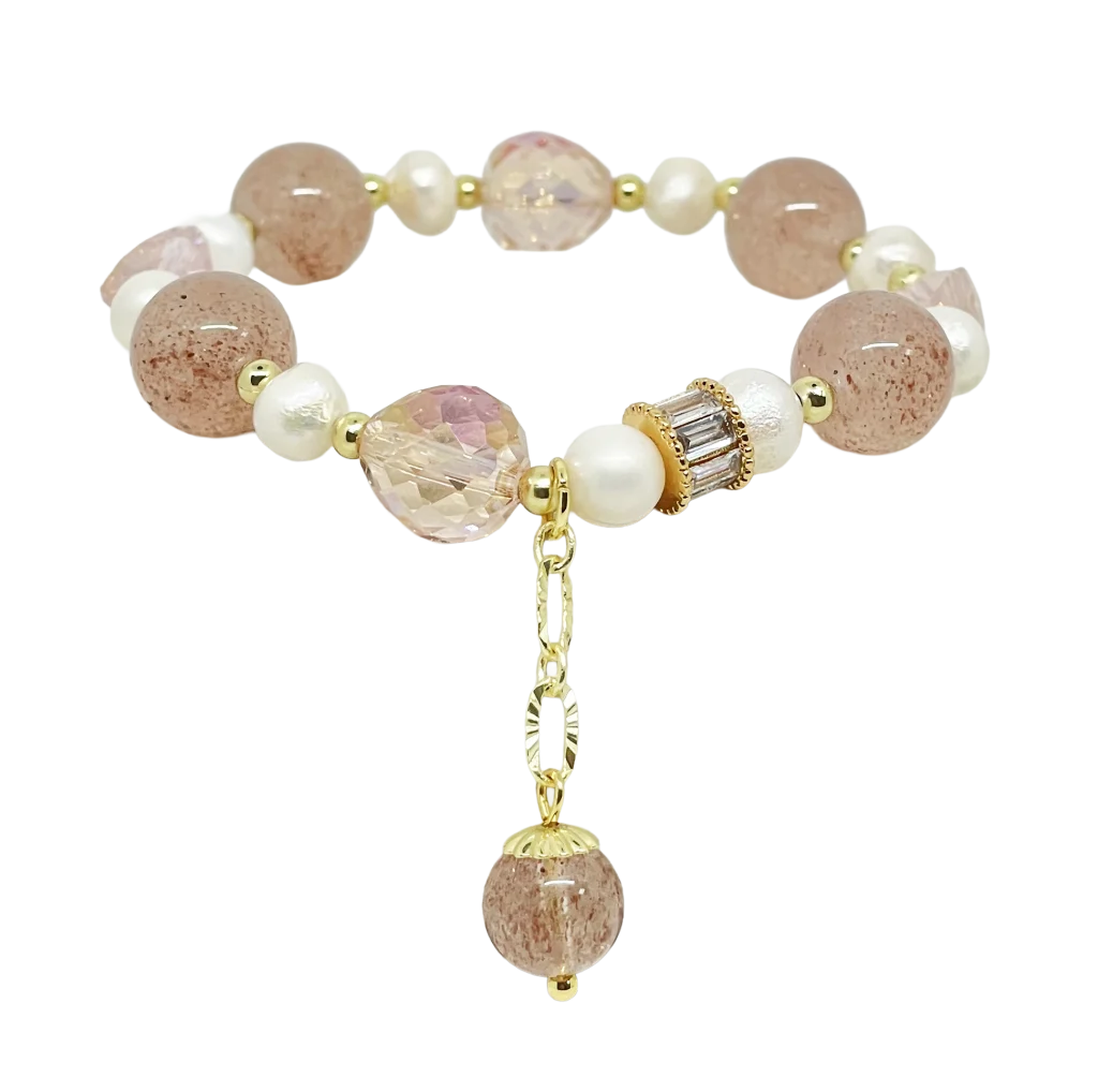 Pulsera de vidrio rosada