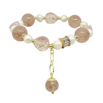 Pulsera de vidrio rosada