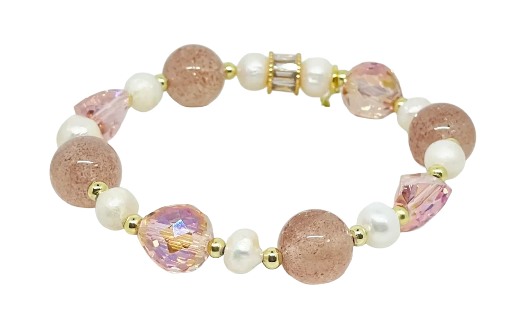 Pulsera de vidrio rosada -gallery-0