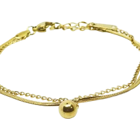 Pulsera dorada de acero inoxidable de 2 hilos