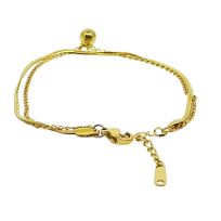 Pulsera dorada de acero inoxidable de 2 hilos-gallery-0